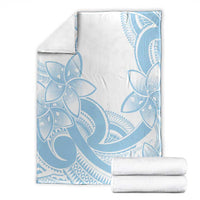 Polynesian Tribal Plumeria Lotu Tamaiti Blanket Pastel Sky Blue - Polynesian Pride