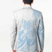 Polynesian Tribal Plumeria Lotu Tamaiti Blazer Pastel Sky Blue - Polynesian Pride