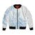 Polynesian Tribal Plumeria Lotu Tamaiti Bomber Jacket Pastel Sky Blue - Polynesian Pride