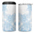 Polynesian Tribal Plumeria Lotu Tamaiti 4 in 1 Can Cooler Tumbler Pastel Sky Blue - Polynesian Pride