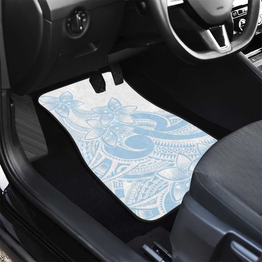 Polynesian Tribal Plumeria Lotu Tamaiti Car Mats Pastel Sky Blue - Polynesian Pride