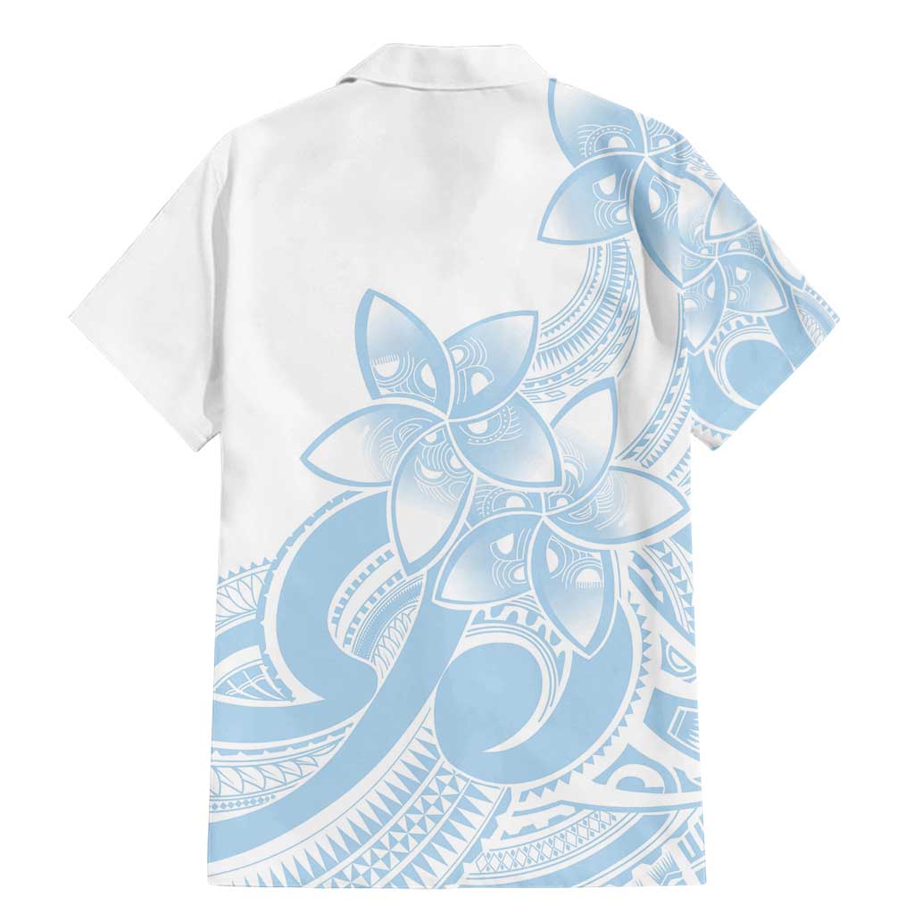 Polynesian Tribal Plumeria Lotu Tamaiti Family Matching Mermaid Dress and Hawaiian Shirt Pastel Sky Blue - Polynesian Pride