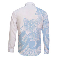 Polynesian Tribal Plumeria Lotu Tamaiti Family Matching Off Shoulder Short Dress and Hawaiian Shirt Pastel Sky Blue - Polynesian Pride