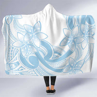 Polynesian Tribal Plumeria Lotu Tamaiti Hooded Blanket Pastel Sky Blue - Polynesian Pride