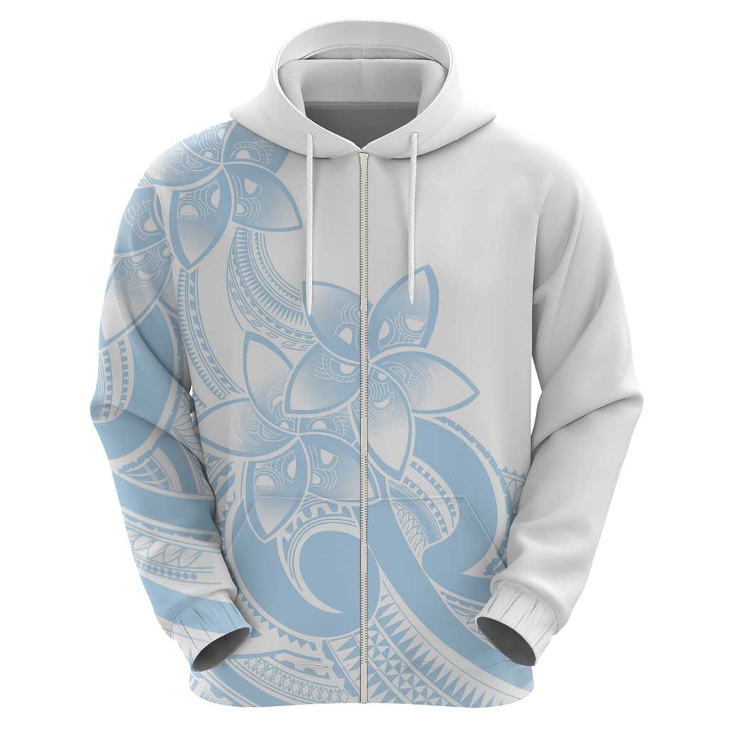 Polynesian Tribal Plumeria Lotu Tamaiti Hoodie Pastel Sky Blue - Polynesian Pride