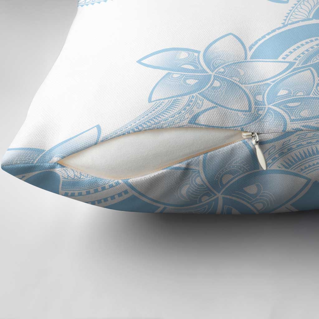 Polynesian Tribal Plumeria Lotu Tamaiti Pillow Cover Pastel Sky Blue - Polynesian Pride