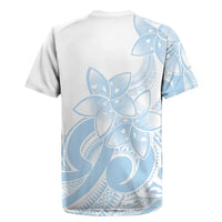 Polynesian Tribal Plumeria Lotu Tamaiti Rugby Jersey Pastel Sky Blue - Polynesian Pride