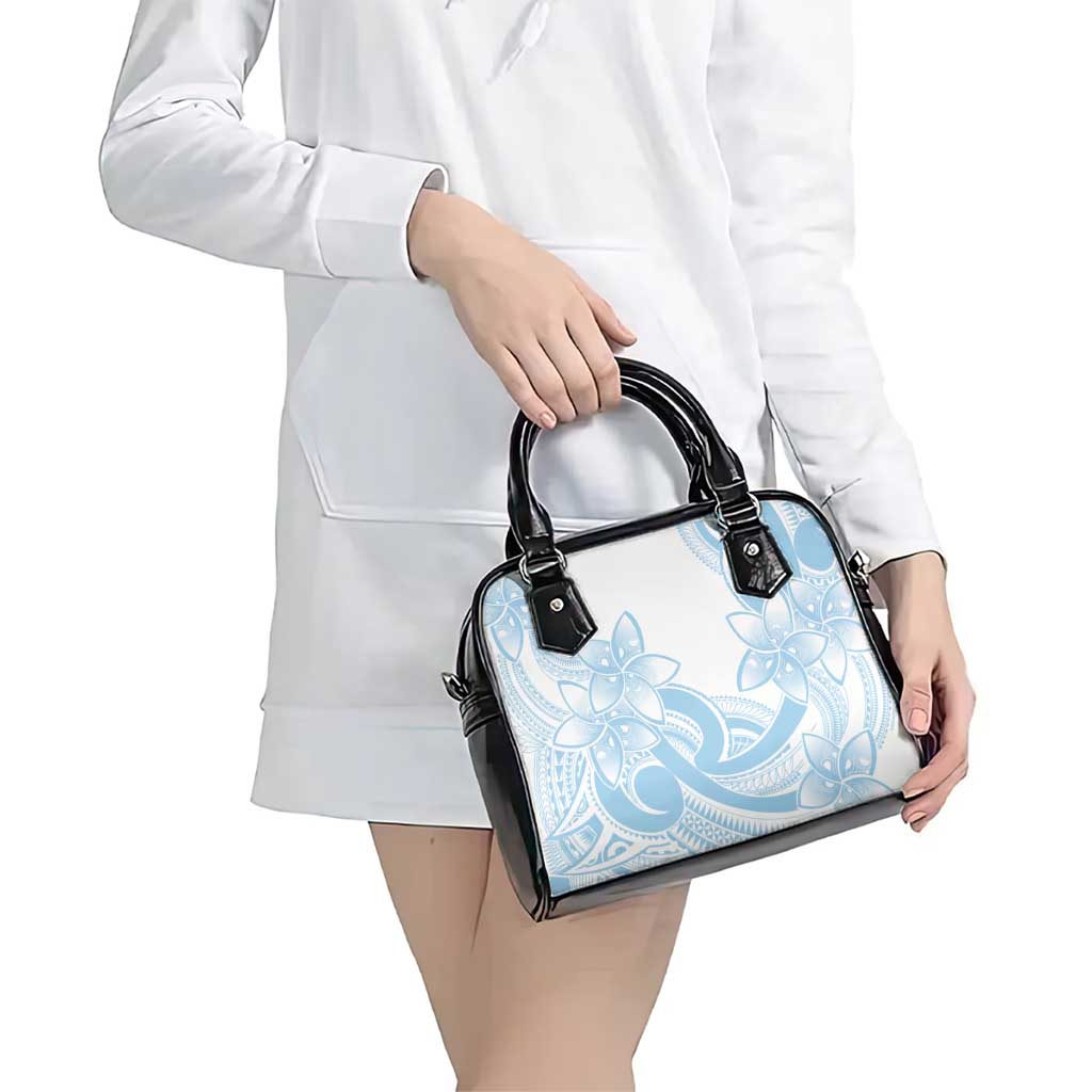Polynesian Tribal Plumeria Lotu Tamaiti Shoulder Handbag Pastel Sky Blue - Polynesian Pride