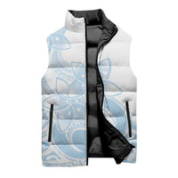 Polynesian Tribal Plumeria Lotu Tamaiti Sleeveless Puffer Jacket Pastel Sky Blue - Polynesian Pride
