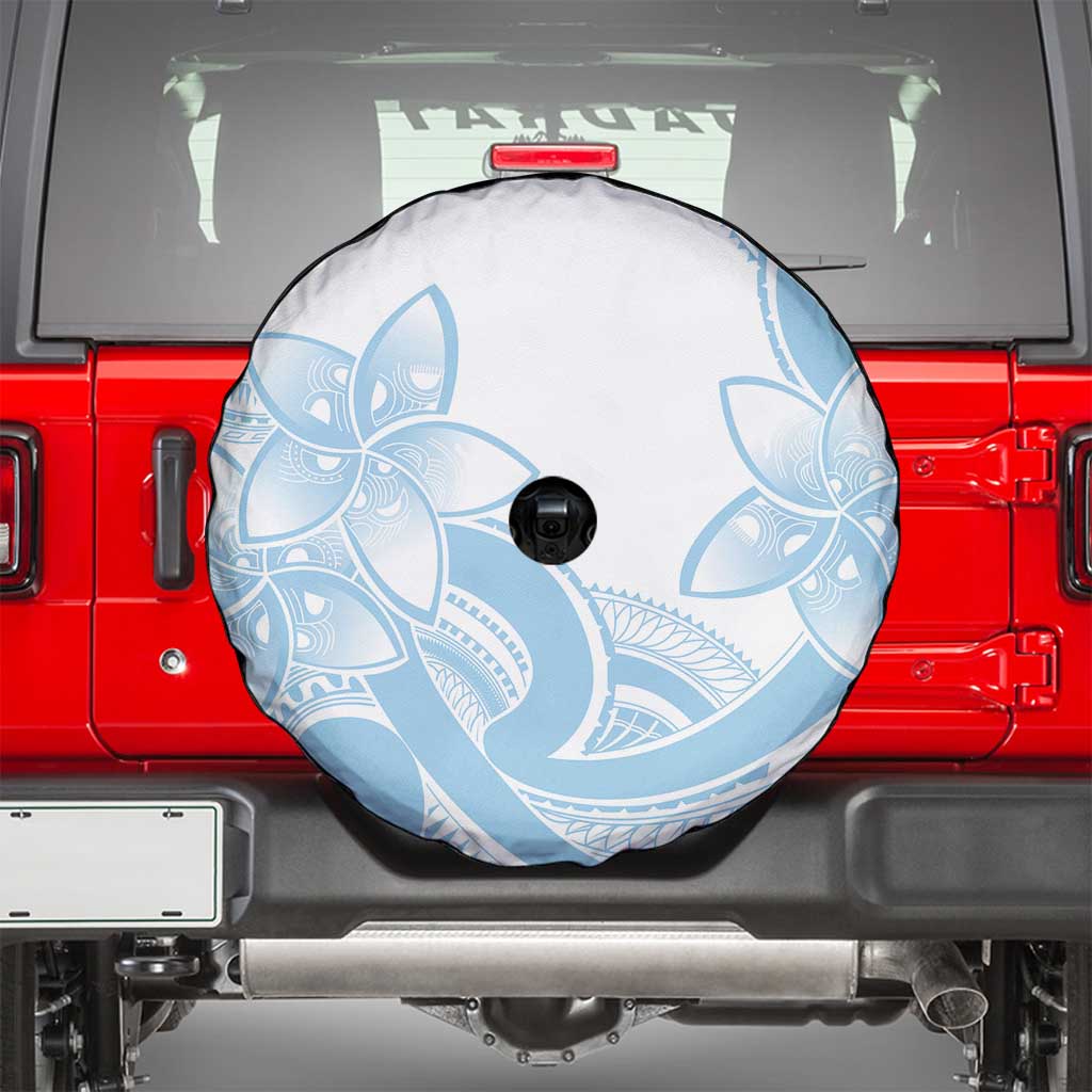 Polynesian Tribal Plumeria Lotu Tamaiti Spare Tire Cover Pastel Sky Blue - Polynesian Pride