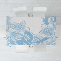 Polynesian Tribal Plumeria Lotu Tamaiti Tablecloth Pastel Sky Blue - Polynesian Pride