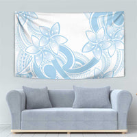 Polynesian Tribal Plumeria Lotu Tamaiti Tapestry Pastel Sky Blue - Polynesian Pride