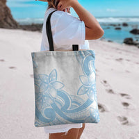Polynesian Tribal Plumeria Lotu Tamaiti Tote Bag Pastel Sky Blue - Polynesian Pride