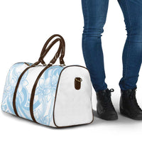 Polynesian Tribal Plumeria Lotu Tamaiti Travel Bag Pastel Sky Blue - Polynesian Pride