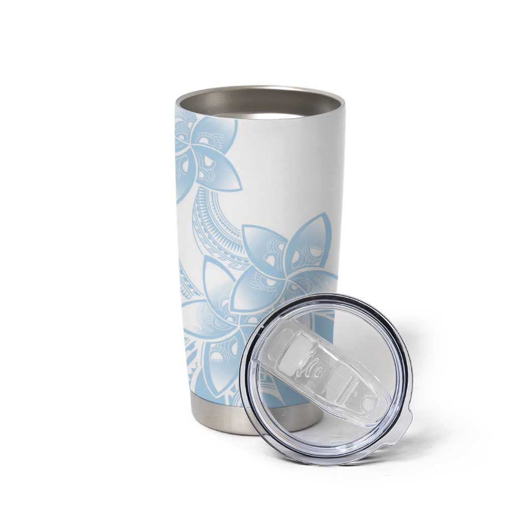 Polynesian Tribal Plumeria Lotu Tamaiti Tumbler Cup Pastel Sky Blue - Polynesian Pride