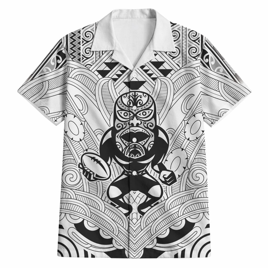 2026 Autumn Rugby Nations New Zealand Custom Hawaiian Shirt White Kowhaiwhai Maori Tribal Taniko Motif LT9 White - Polynesian Pride