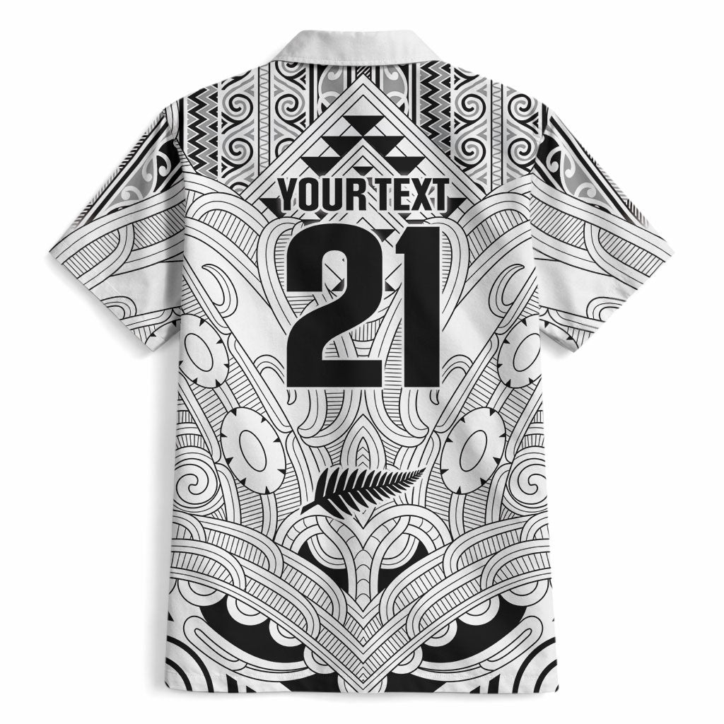 2026 Autumn Rugby Nations New Zealand Custom Hawaiian Shirt White Kowhaiwhai Maori Tribal Taniko Motif LT9 - Polynesian Pride
