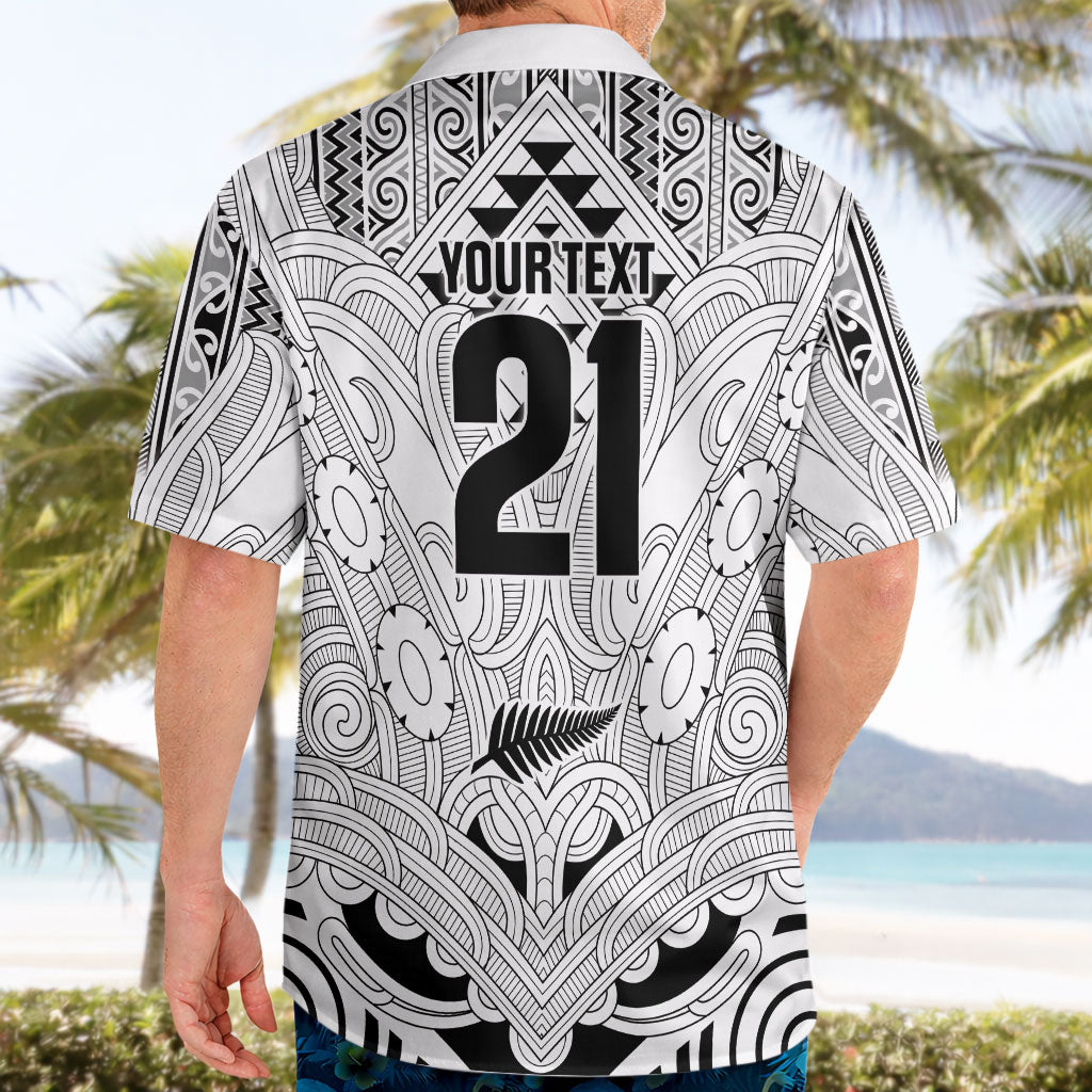 2026 Autumn Rugby Nations New Zealand Custom Hawaiian Shirt White Kowhaiwhai Maori Tribal Taniko Motif LT9 - Polynesian Pride