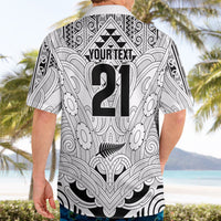 2026 Autumn Rugby Nations New Zealand Custom Hawaiian Shirt White Kowhaiwhai Maori Tribal Taniko Motif LT9 - Polynesian Pride
