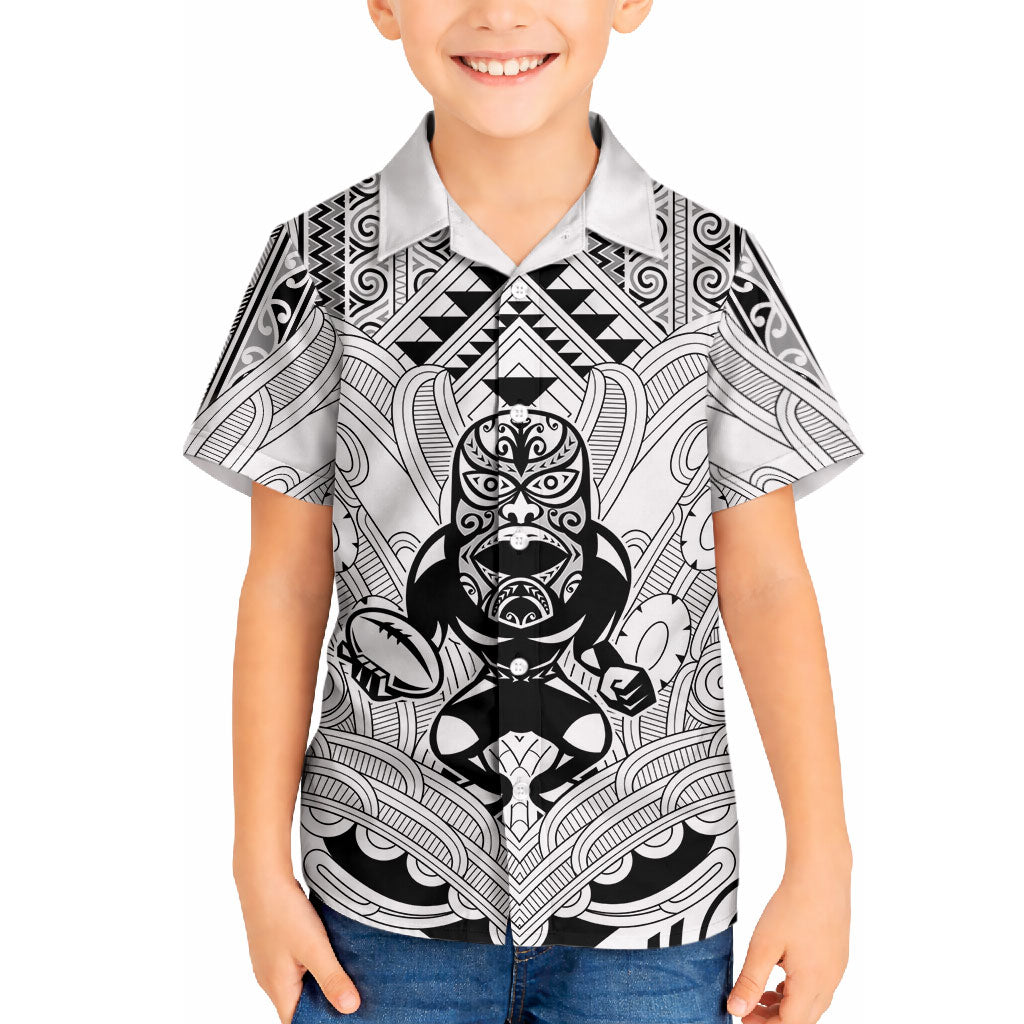 2026 Autumn Rugby Nations New Zealand Custom Hawaiian Shirt White Kowhaiwhai Maori Tribal Taniko Motif LT9 - Polynesian Pride