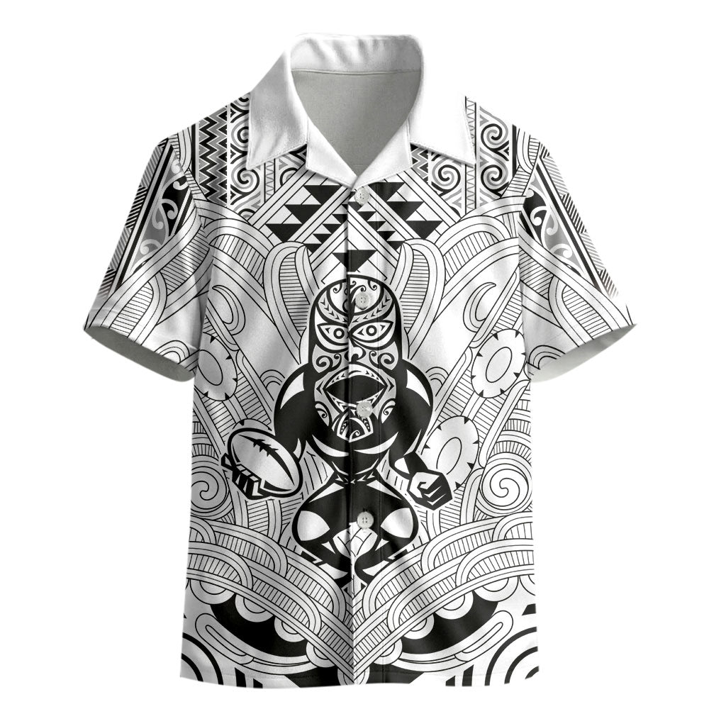 2026 Autumn Rugby Nations New Zealand Custom Kid Hawaiian Shirt White Kowhaiwhai Maori Tribal Taniko Motif LT9 - Polynesian Pride