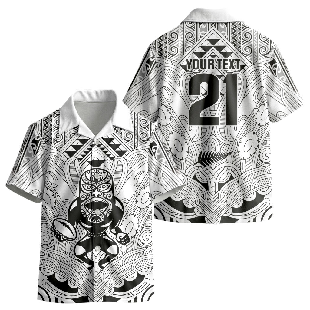 2026 Autumn Rugby Nations New Zealand Custom Kid Hawaiian Shirt White Kowhaiwhai Maori Tribal Taniko Motif LT9 - Polynesian Pride