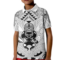 2026 Autumn Rugby Nations New Zealand Custom Kid Polo Shirt White Kowhaiwhai Maori Tribal Taniko Motif LT9 Kid White - Polynesian Pride