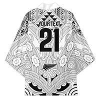 2026 Autumn Rugby Nations New Zealand Custom Kimono White Kowhaiwhai Maori Tribal Taniko Motif LT9 - Polynesian Pride