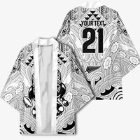 2026 Autumn Rugby Nations New Zealand Custom Kimono White Kowhaiwhai Maori Tribal Taniko Motif LT9 - Polynesian Pride