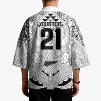 2026 Autumn Rugby Nations New Zealand Custom Kimono White Kowhaiwhai Maori Tribal Taniko Motif LT9 - Polynesian Pride