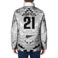2026 Autumn Rugby Nations New Zealand Custom Padded Jacket White Kowhaiwhai Maori Tribal Taniko Motif LT9 - Polynesian Pride