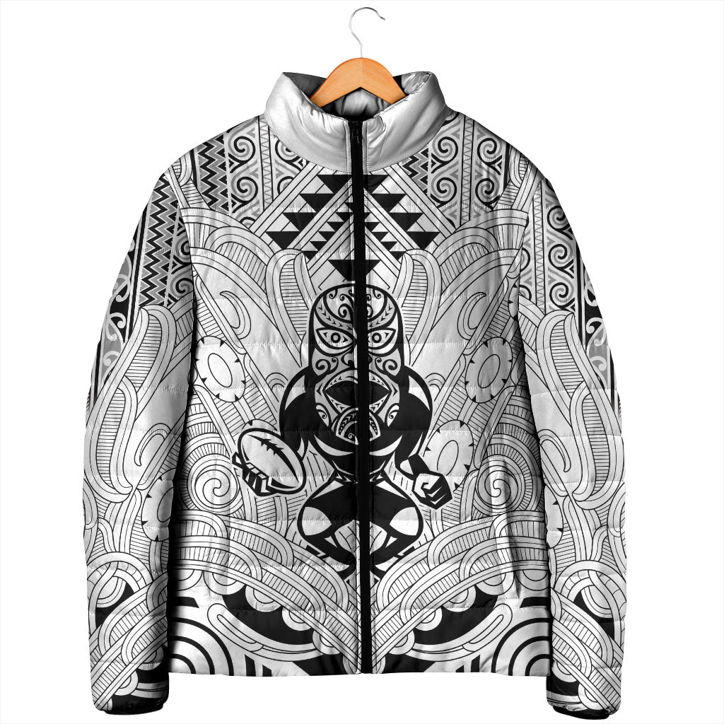 2026 Autumn Rugby Nations New Zealand Custom Padded Jacket White Kowhaiwhai Maori Tribal Taniko Motif LT9 - Polynesian Pride