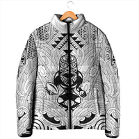 2026 Autumn Rugby Nations New Zealand Custom Padded Jacket White Kowhaiwhai Maori Tribal Taniko Motif LT9 - Polynesian Pride