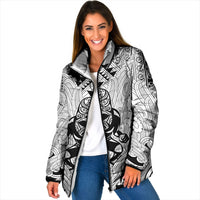 2026 Autumn Rugby Nations New Zealand Custom Padded Jacket White Kowhaiwhai Maori Tribal Taniko Motif LT9 Women White - Polynesian Pride