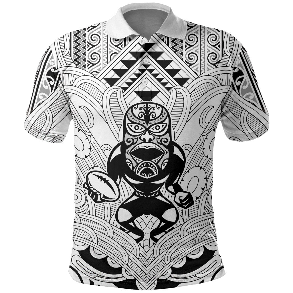 2026 Autumn Rugby Nations New Zealand Custom Polo Shirt White Kowhaiwhai Maori Tribal Taniko Motif LT9 White - Polynesian Pride