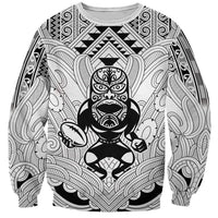 2026 Autumn Rugby Nations New Zealand Custom Sweatshirt White Kowhaiwhai Maori Tribal Taniko Motif LT9 Unisex White - Polynesian Pride