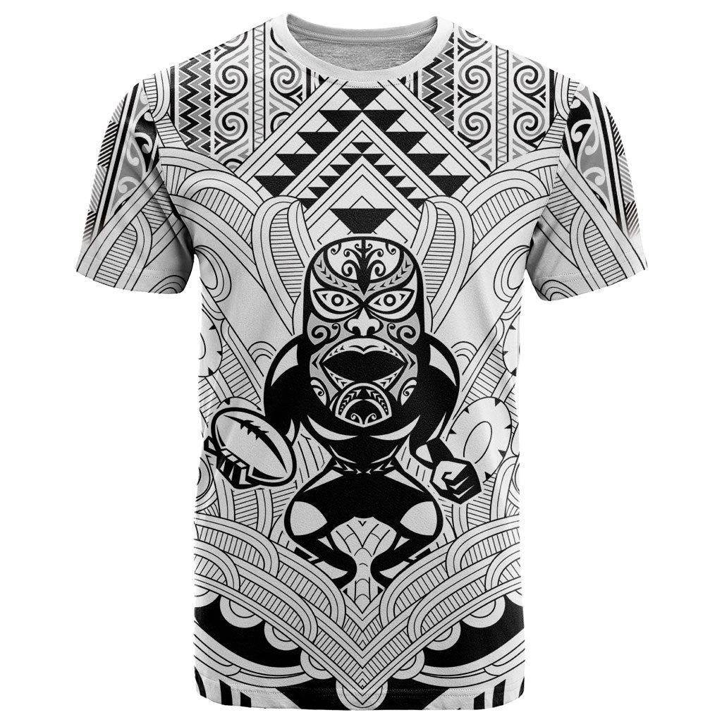 2026 Autumn Rugby Nations New Zealand Custom T Shirt White Kowhaiwhai Maori Tribal Taniko Motif LT9 White - Polynesian Pride