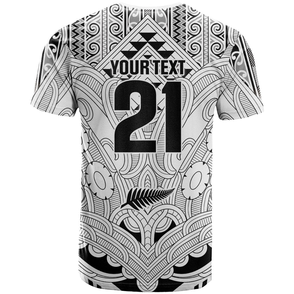 2026 Autumn Rugby Nations New Zealand Custom T Shirt White Kowhaiwhai Maori Tribal Taniko Motif LT9 - Polynesian Pride