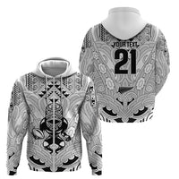 2026 Autumn Rugby Nations New Zealand Custom Zip Hoodie White Kowhaiwhai Maori Tribal Taniko Motif LT9 - Polynesian Pride