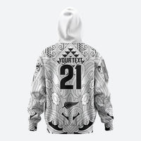2026 Autumn Rugby Nations New Zealand Custom Zip Hoodie White Kowhaiwhai Maori Tribal Taniko Motif LT9 - Polynesian Pride