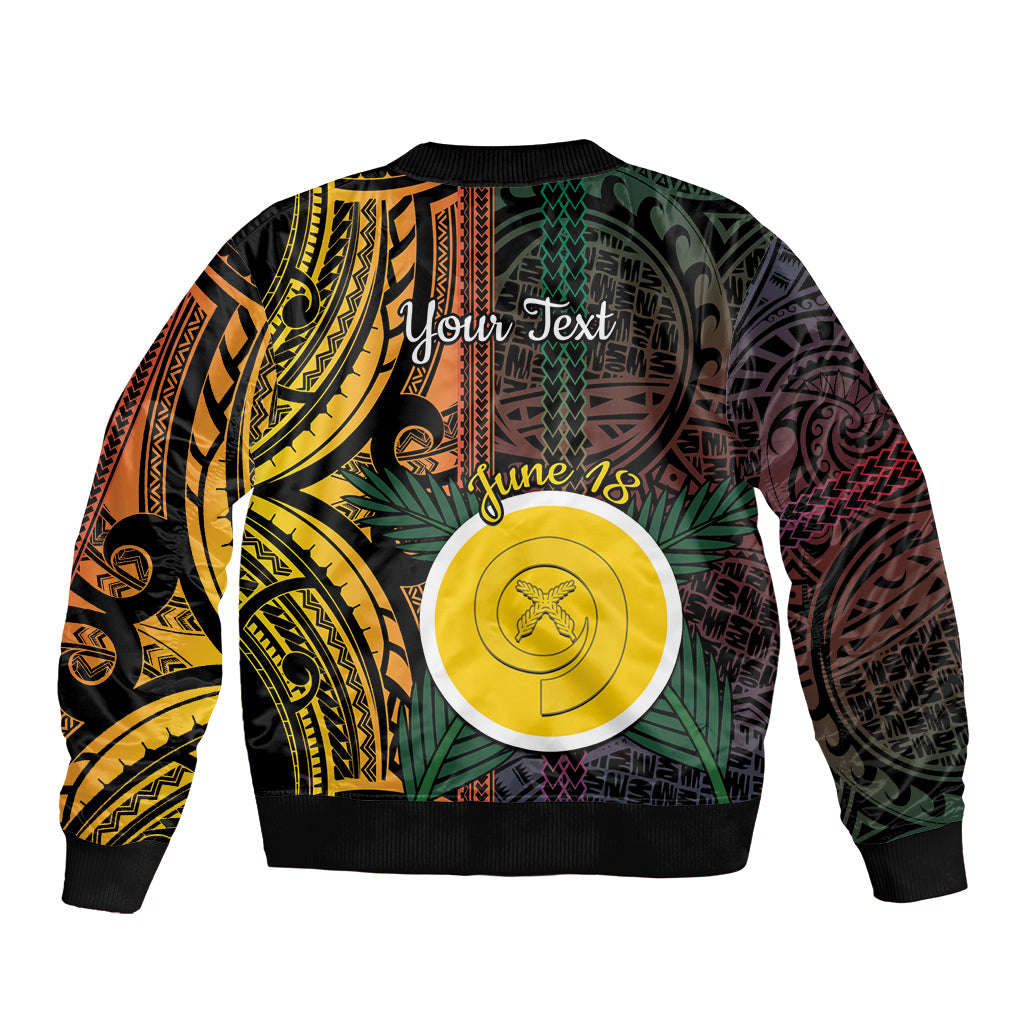 Personalised Shefa Day Bomber Jacket Happy June 18 Vanuatu Province
