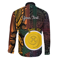Personalised Shefa Day Family Matching Long Sleeve Bodycon Dress and Hawaiian Shirt Happy June 18 Vanuatu Province