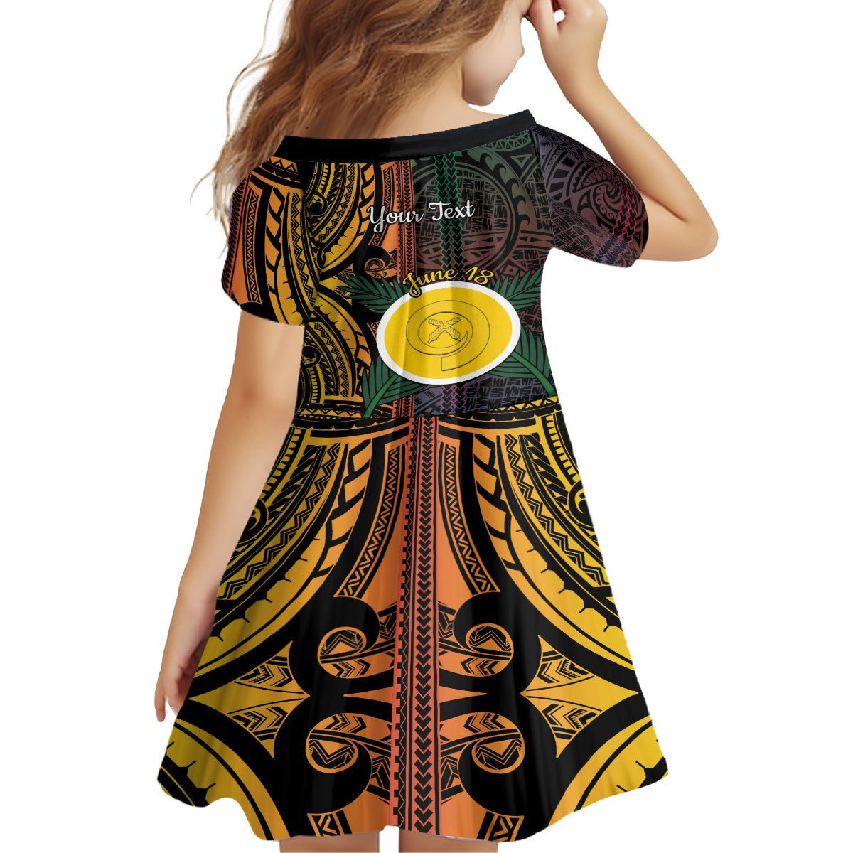 Personalised Shefa Day Family Matching Tank Maxi Dress and Hawaiian Shirt Happy June 18 Vanuatu Province