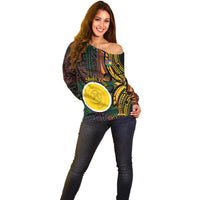 Personalised Shefa Day Off Shoulder Sweater Happy June 18 Vanuatu Province