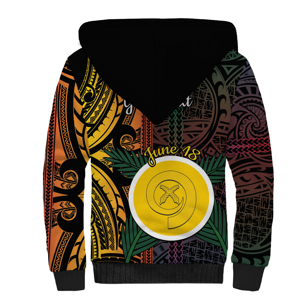 Personalised Shefa Day Sherpa Hoodie Happy June 18 Vanuatu Province