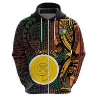 Personalised Shefa Day Zip Hoodie Happy June 18 Vanuatu Province
