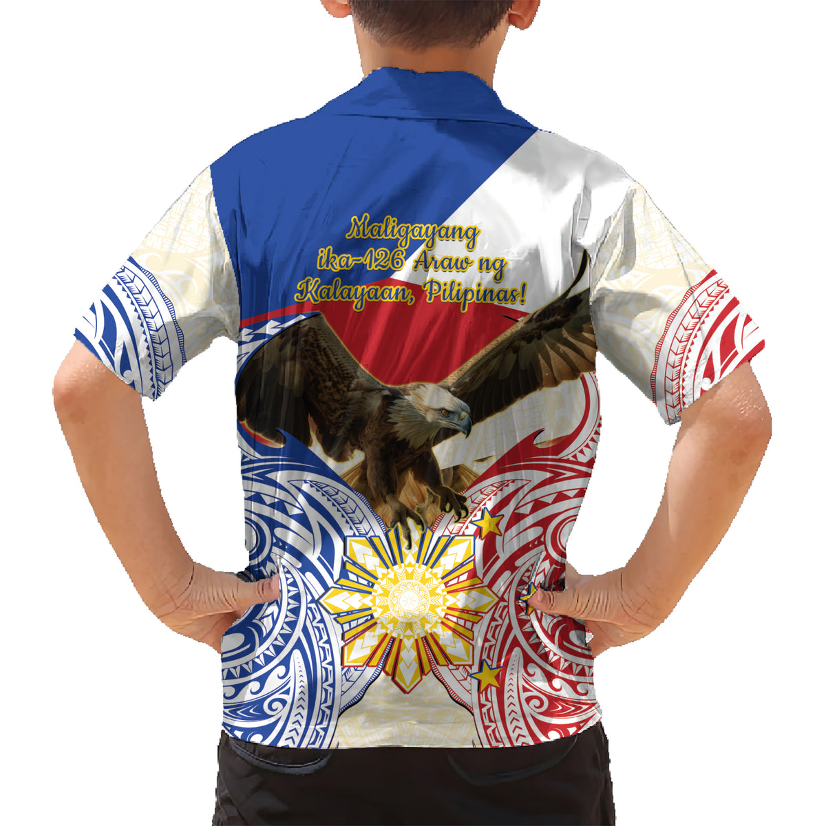 Philippines Independence Day Kid Hawaiian Shirt Pilipinas Eagle 126th Anniversary