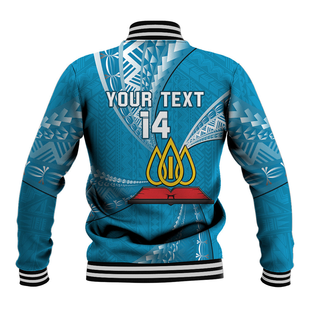 Personalised Tonga Lavengamalie College Baseball Jacket Tongan Ngatu Pattern LT14 - Polynesian Pride