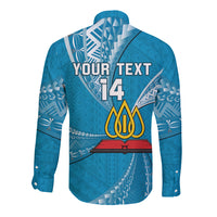 Personalised Tonga Lavengamalie College Long Sleeve Button Shirt Tongan Ngatu Pattern LT14 - Polynesian Pride