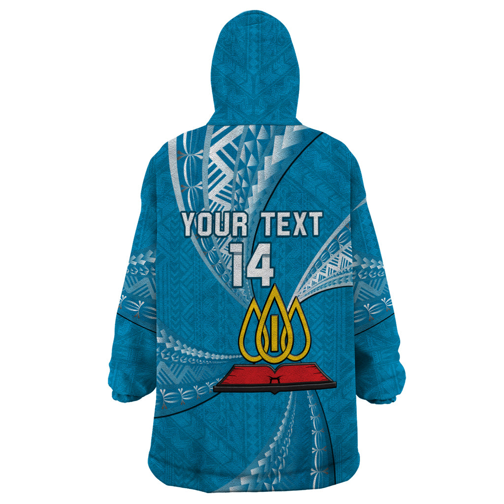 Personalised Tonga Lavengamalie College Wearable Blanket Hoodie Tongan Ngatu Pattern LT14 - Polynesian Pride
